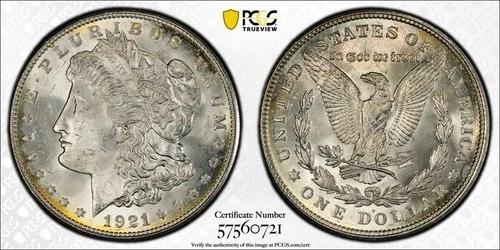 1921-D $1 Morgan Silver Dollar PCGS MS 64 #0721