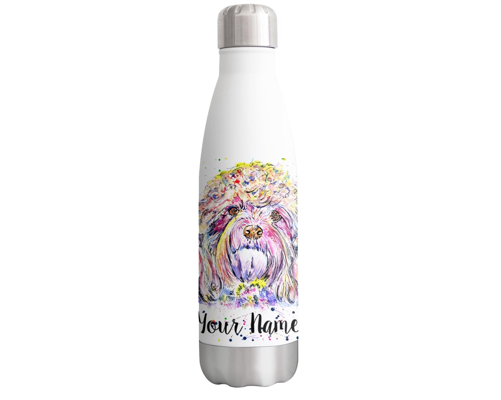 Cavapoo Personalised Custom Bottle with your Text/name Dog 500ml