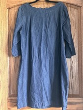 Talbots plus Denim Dress Woman 14 Plus Cotton Shift Blue Zip NWT