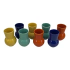 Bauer Pottery Ringware Mini Bud Vase Cups Set Multicolor Los Angeles California