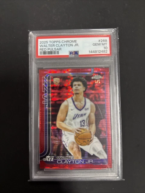 Walter Clayton Jr. 2025-26 Topps Chrome Rookie Red Pulsar Refractor 1/5 Psa 10