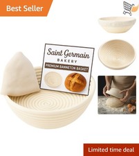 Round Bread Banneton Basket Rattan 9 Inch Non-Stick Proofing for Artisan Bread