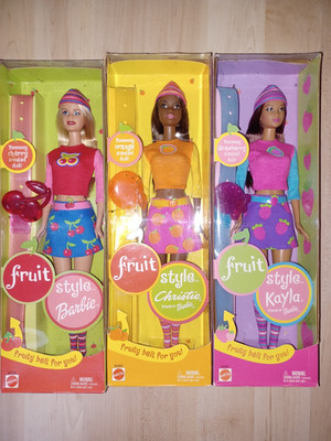 3 Barbie Puppen Fruit Style Barbie 2002 Barbie Christie Kayla