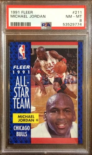 1991 Fleer — Michael Jordan — All-Star Team — PSA 8 - PRICED to MOVE!!!
