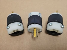 3 PCS - Hubbell HBL5266C Straight Blade A/C Cord Plug 2 Pole 3 Wire 15A 125V
