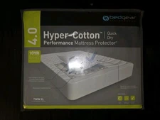 TXL BedGear Hyper-Cotton 4.0 Fitted Mattress Protector Up To 22" Size TWIN XL