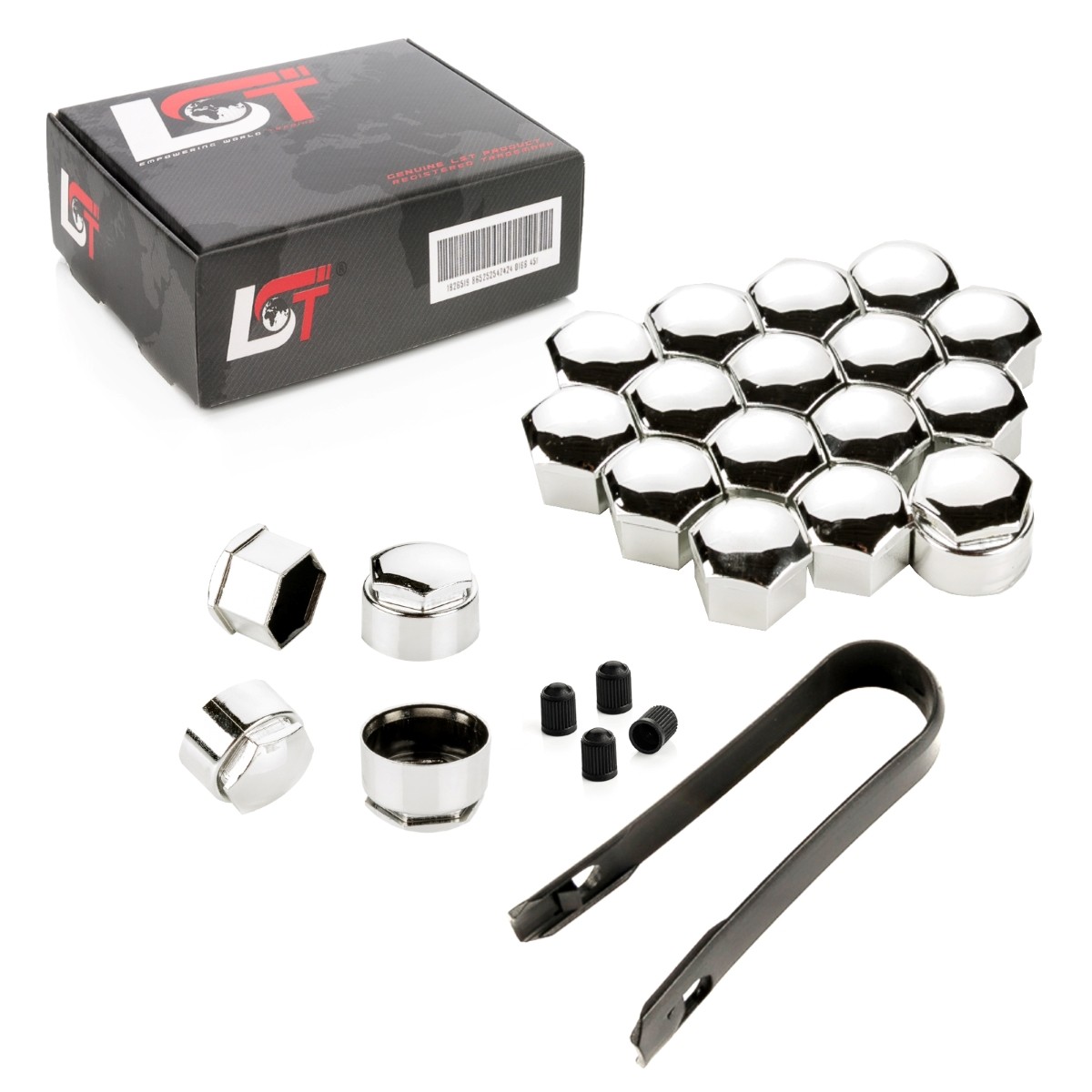 20x Wheel Bolt Caps Set 17 mm Theft-proof Chrome for MAYBACH