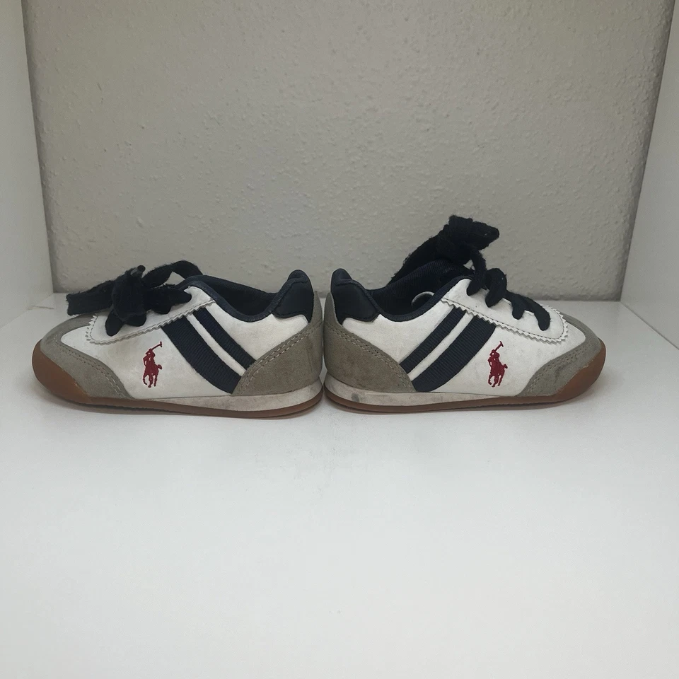 Ralph Lauren Polo Blanco Azul Rojo Zapatilla Niños Talla 5 Foto 2 de 4