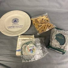 Longaberger Mixed Lot Plate, Birthday Tie On, Frame,  Golf Tees NEW