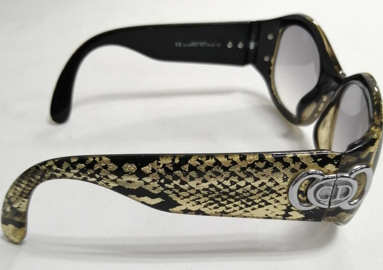 Christian Dior PYTHON Oval Sunglasses Black CD Lo… - image 5