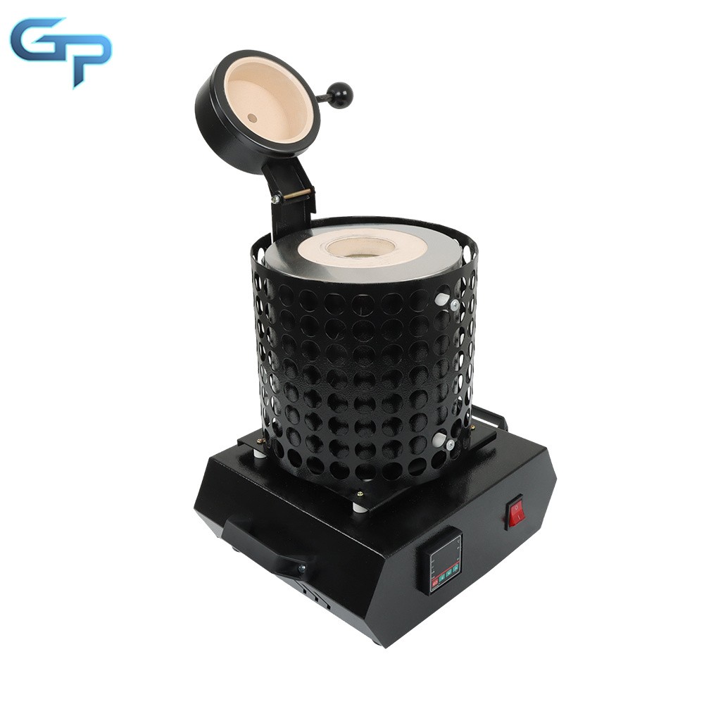 3KG Gold Melting Furnace 1400W 2012F Digital Electric Melting Furnace Black