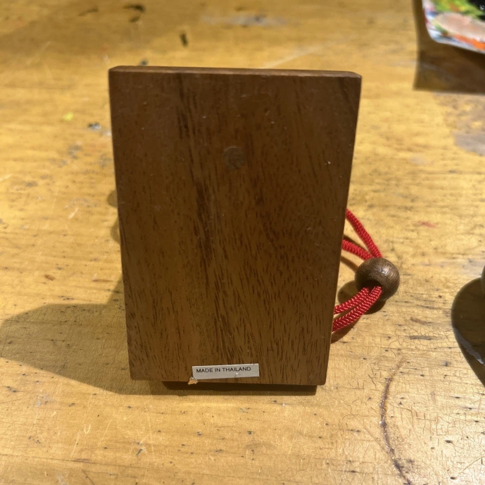 Lumberjack Wood Puzzle Game Brain Teaser Type T Toy Rope Ring Vintage Fun - Image 3 of 3