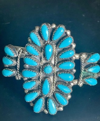 Petit Point Sleeping Beauty  Turquoise Cluster Bracelet-Paul Smith Navajo