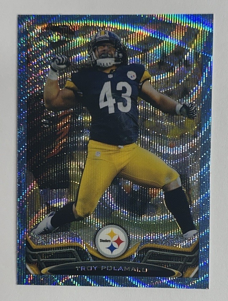 2013 Topps Chrome Blue Wave Refractor Troy Polamalu #123
