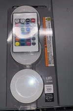 Commercial Electric 3-Pack LED Multi-Color Changing Puck Light Kit Plug-In Remot