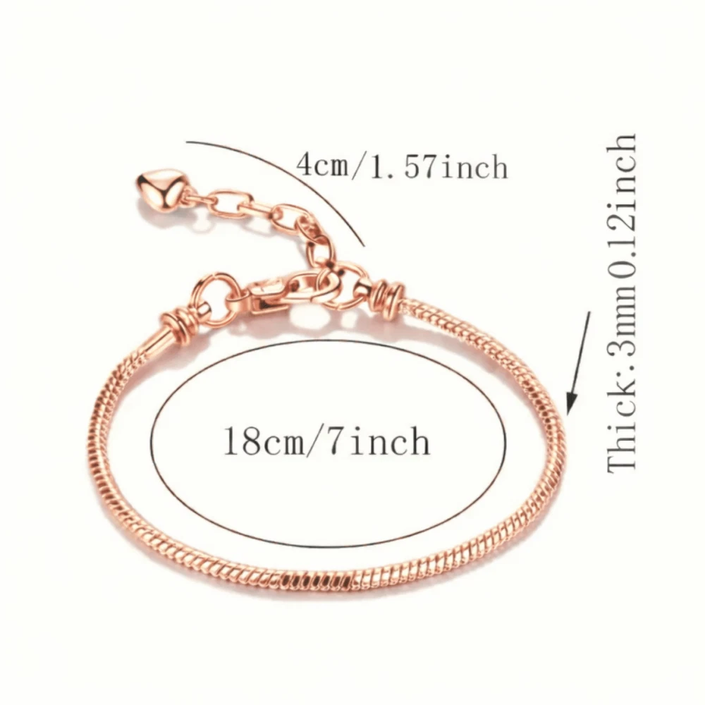 Rose Gold Copper Bracelet - Snake Chain