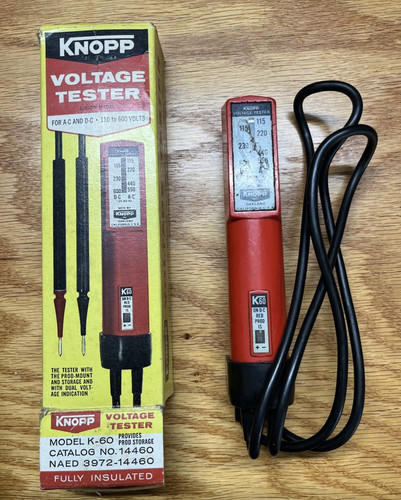 Vintage Knopp K60 Voltage Tester USA 120V-600V AC DC Electrician TESTED