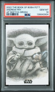 2022 TOPPS STAR WARS THE BOOK OF BOBA FETT SKETCH CARDS ANDREW FRY PSA 10