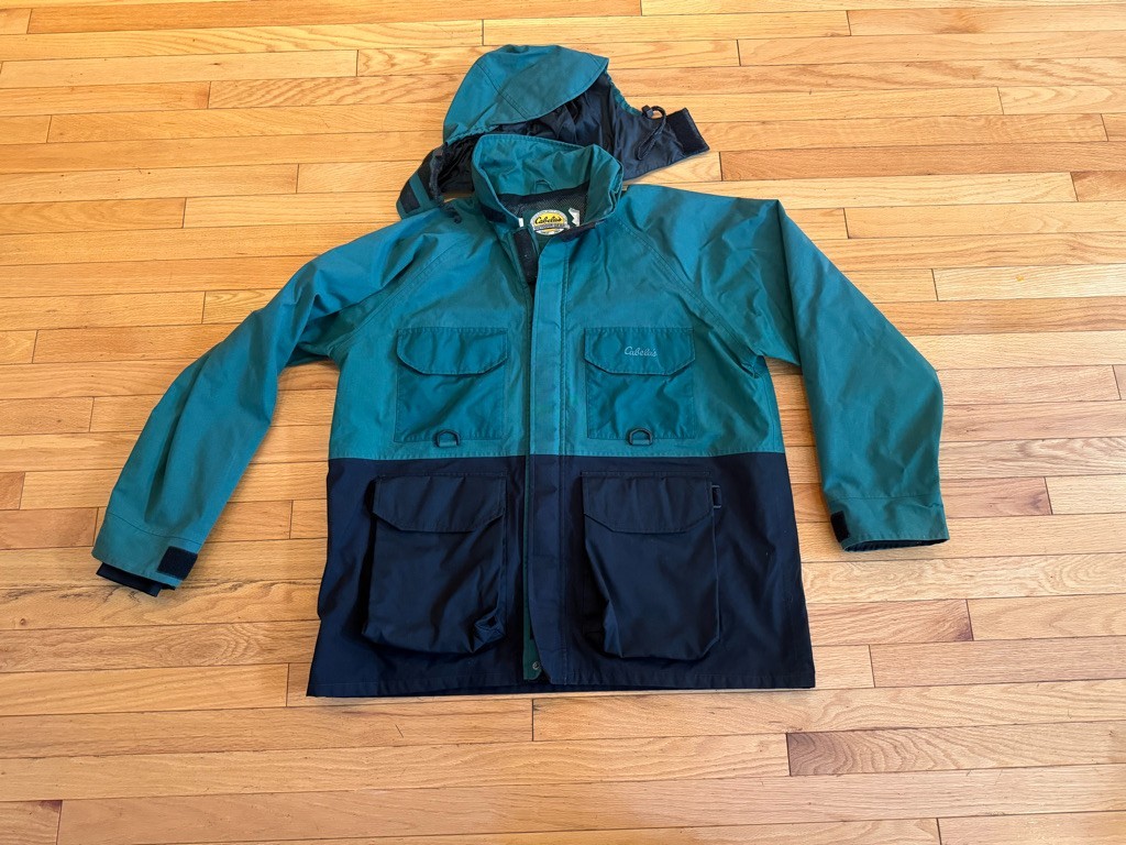 Men's Cabelas Guide Wear Outdoor Gear Hooded GoreTex Jacket Size