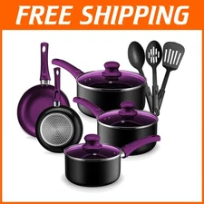 Versatile Nonstick Pots and Pans Set - 11 Pieces for Every Cookware Need