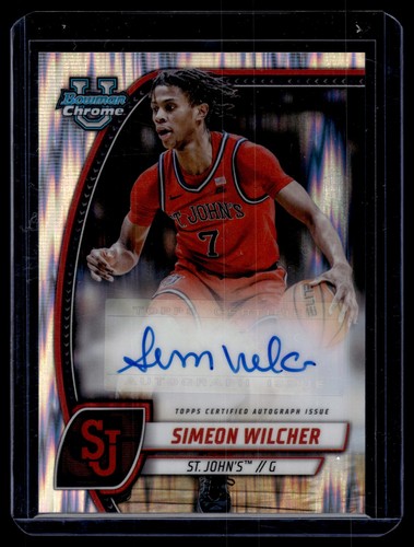 Simeon Wilcher 2024-25 Bowman University Chrome Stealth Refractor Auto Card #71