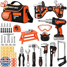 Toddler Tool Set and Kids Tool Set 49 PCS with Electric Drill, Po