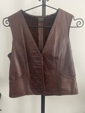 women's leather vest medium new
