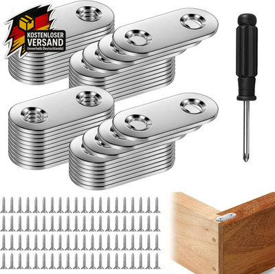 Edelstahl Flachverbinder 40 Stück für Möbelreparatur, langlebig, einfach, stabil