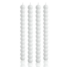 4 PCS White Conical Spiral Taper Candles 10 Inch Unscented Dripless Decor