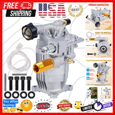 #ad #ad Pressure Washer Pump 3 4quot; Shaft Horizontal Axial Plunger 3400 PSI Max 2.5 ... $87.99
