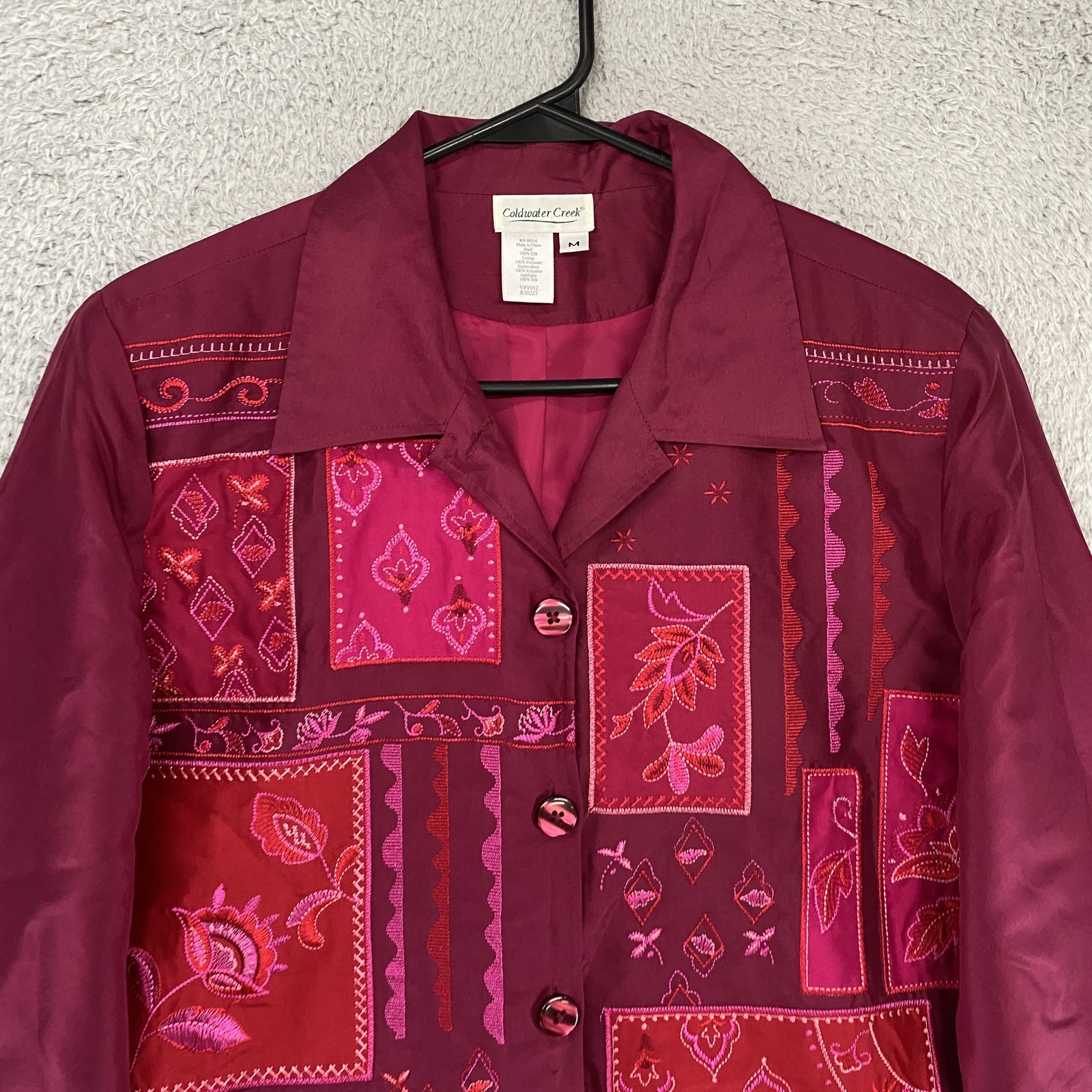 Coldwater Creek Jacket Womens Medium Silk Embroid… - image 2