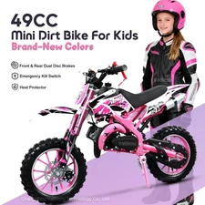 49cc Mini Dirt Bike Pit for Kids 2-Stroke off Road Bike pink