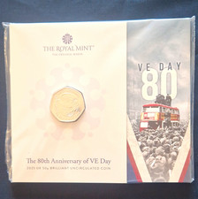 Royal Mint VE Day 80th Anniversary UK 50p Coin 2025 Charles III