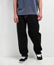 Empyre Black Baggy Jeans Size 36 Contrast Stitch Streetwear Skater Loose Y2K