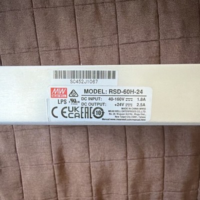 MEAN WELL RSD-60H-24 60W DC-DC Converter 40-160V to 24V 2.5A Adj