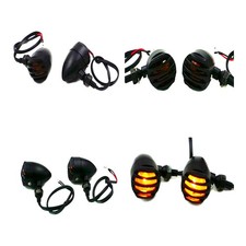 Señales de giro de bala parrilla negra para motocicleta Harley Honda Kawasaki Suzuki