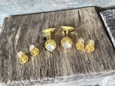 Modern Diamant  4 Dress Studs Tuxedo Shirt Buttons  Cufflinks Fancy Cruise