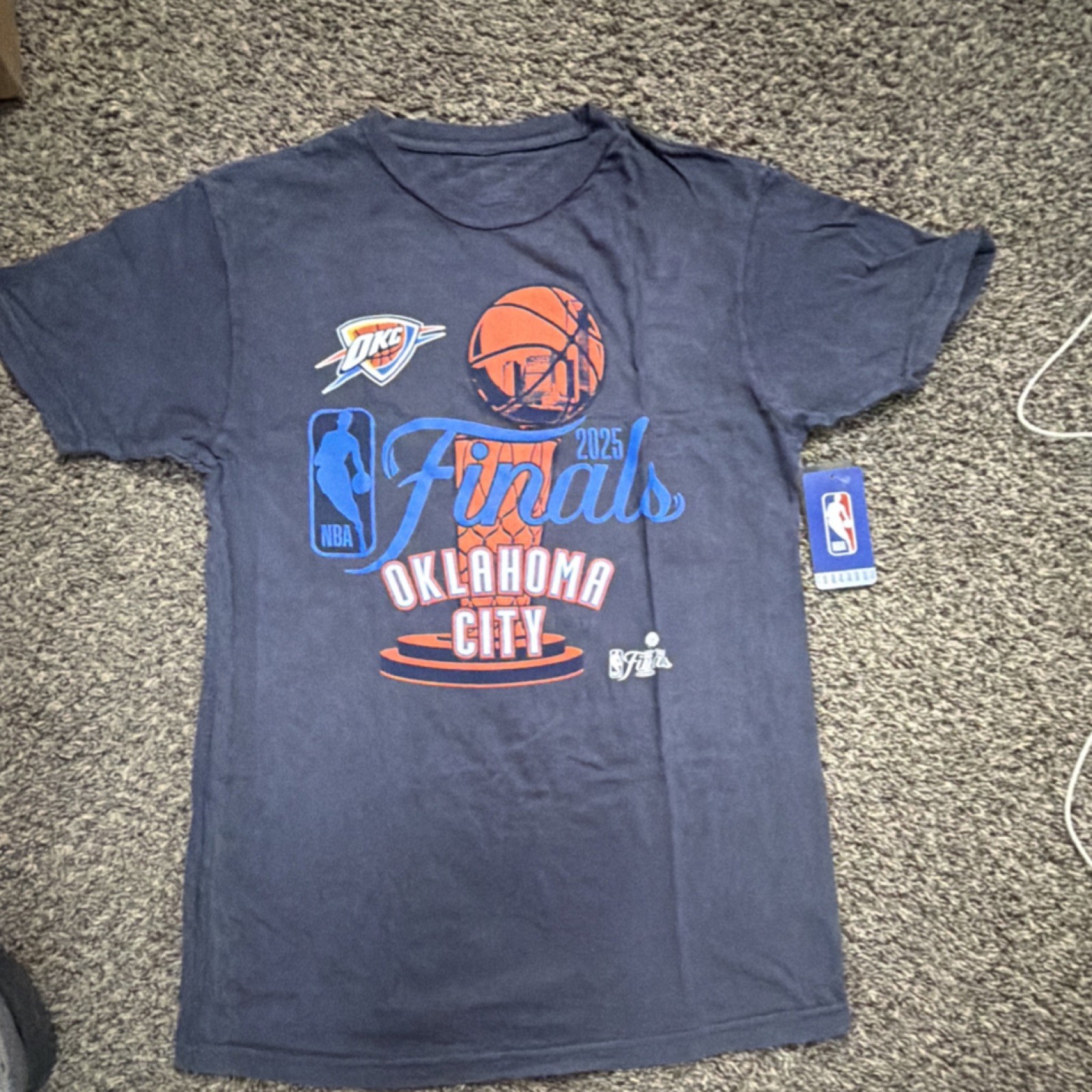 Stadium Men's NBA Finals 2025 Oklahoma City Graphic Print Crew Neck Tee Navy M