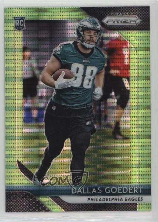2018 Panini Prizm Neon Green Pulsar Dallas Goedert #299 Rookie RC rf2