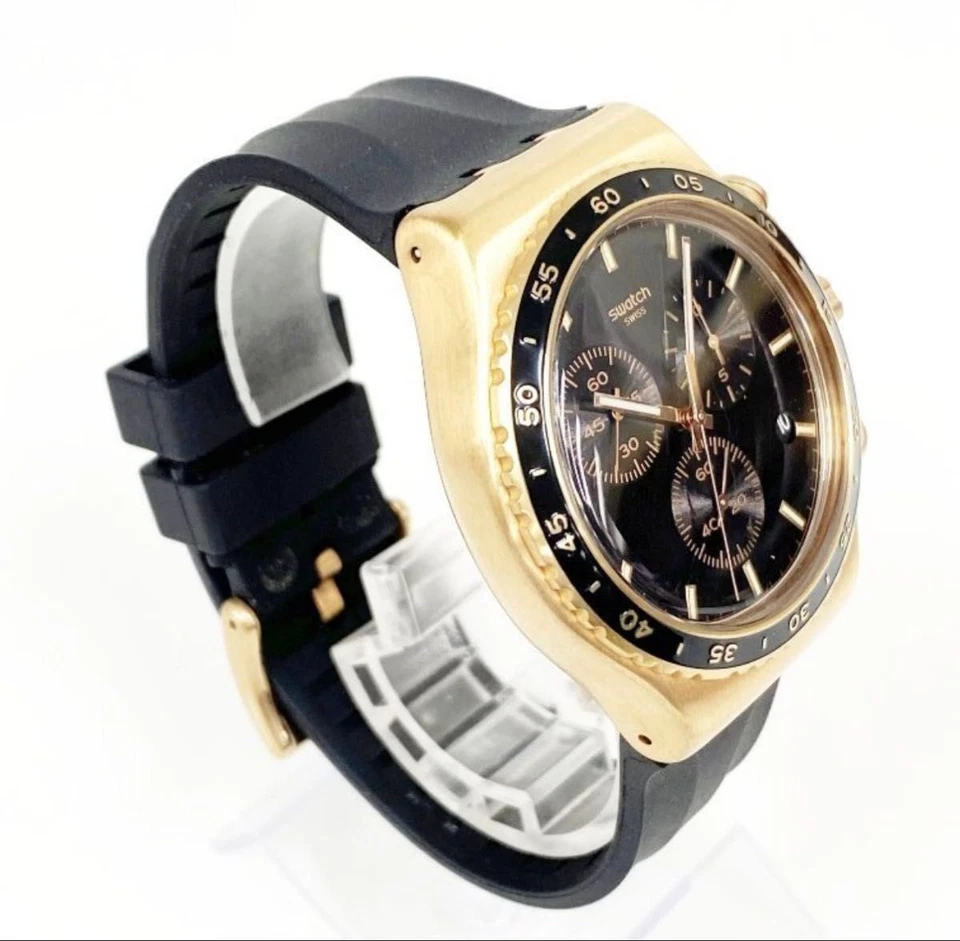 Reloj Swatch Irony Cronógrafo YVG410 Cuarzo Hombre Acero Inoxidable Esfera Negra Foto 2 de 4