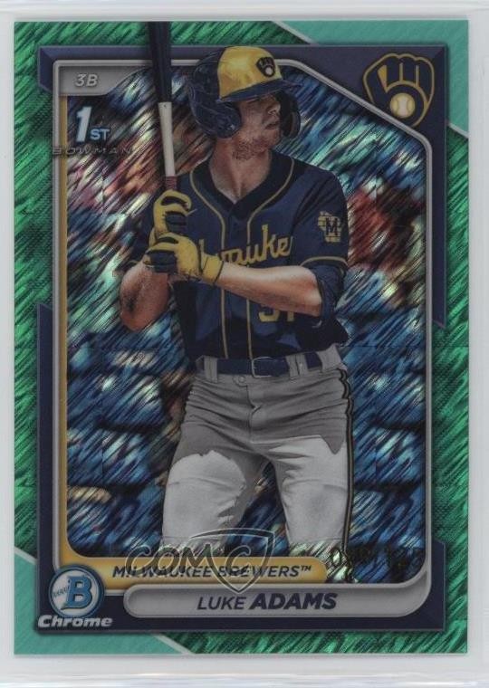 2024 Bowman Chrome Prospects Aqua Shimmer Refractor /125 Luke Adams #BCP-50 08mi
