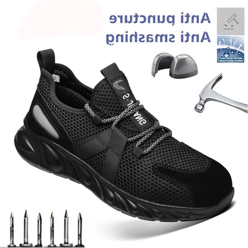 Botas de trabajo para hombre puntera de acero zapatos de seguridad zapatillas a prueba de balas indestructibles-- - Imagen 19 de 24