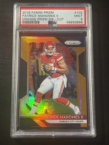 2018 Panini Prizm  #102 Orange Die-Cut /249 Patrick Mahomes II PSA 9