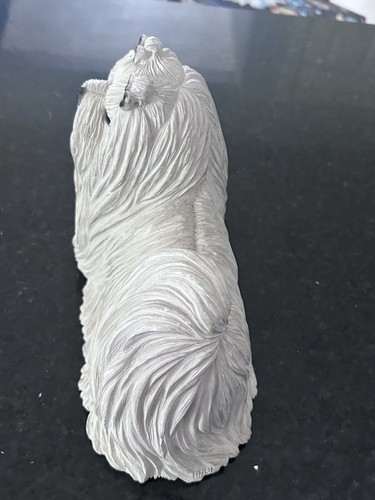 Sandicast Maltese Dog Sculpture 1987 Signed Sandra Brue Figurine 8" - Picture 5 of 11