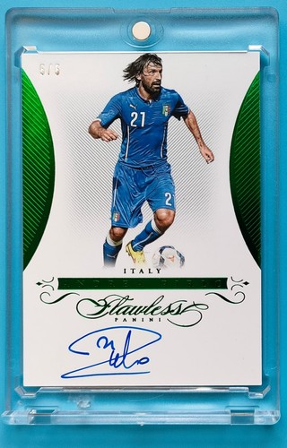 2015 Panini Flawless Soccer Signatures Emerald Andrea Pirlo automático 5/5 - Imagen 1 de 2