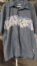 Vintage Billabong Button Up Surfer Beach Hawaiian Large L Shirt Blue Floral