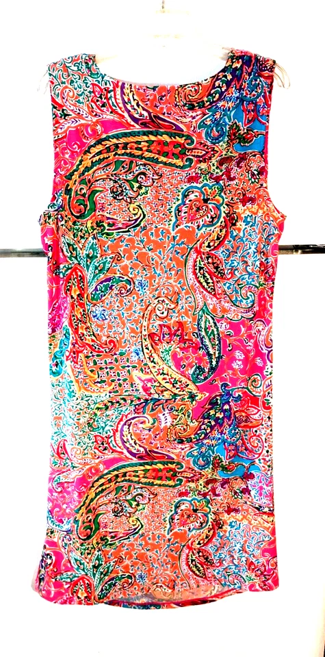 RALPH LAUREN PAISLEY FLORAL SLEEVELESS RUCHED FAUX WRAP SURPLICE DRESS SIZE 2X - Image 4 of 4