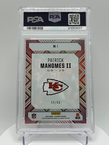 2020 Illusions Clear Shots - Black #'d 50/50 Patrick Mahomes II #1 PSA 10 GEM MT - Picture 3 of 4