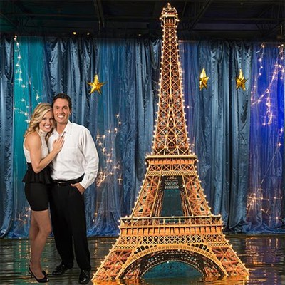 EIFFEL TOWER 2D Lighted CARDBOARD CUTOUT Standup Standee Poster 12 Feet