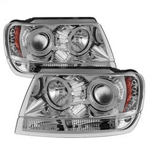 Spyder Auto Projector Headlights, LED Halo, Chrome Part # 5011152